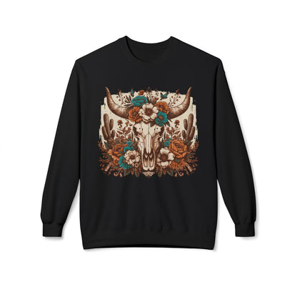 Western Desert Cow Skull Sweatshirt - Chill Core Clothing