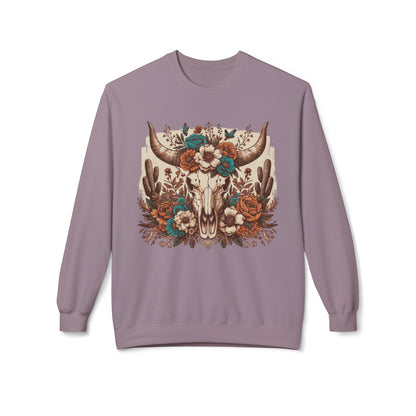 Western Desert Cow Skull Sweatshirt - Chill Core Clothing