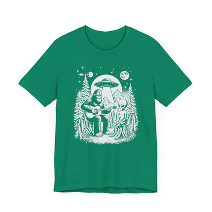 Bigfoot Singing to Alien T-Shirt