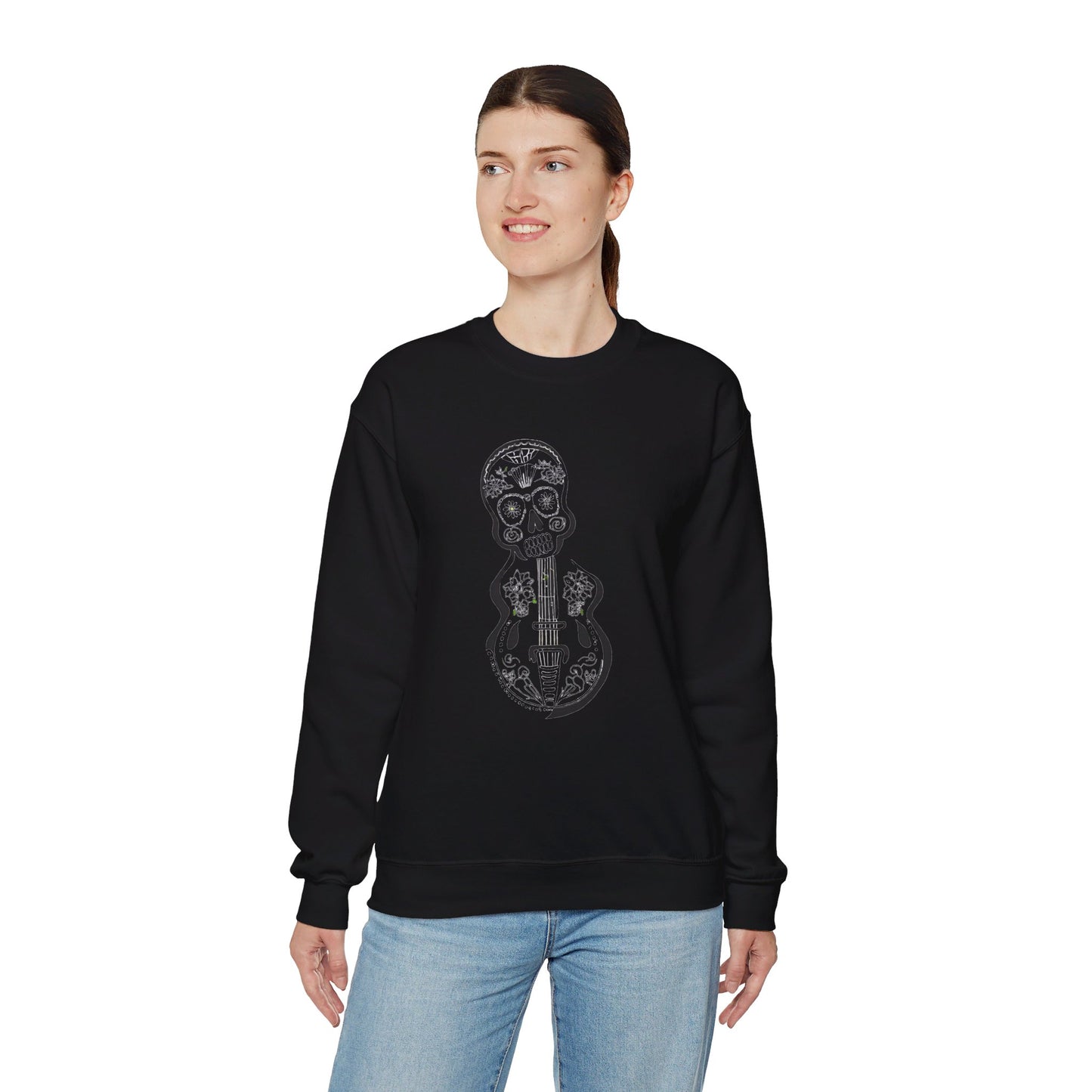 Sugar Skull with Guitar Sweatshirt