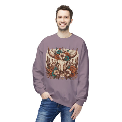 Western Desert Cow Skull Sweatshirt - Chill Core Clothing