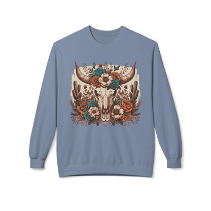 Western Desert Cow Skull Sweatshirt - Chill Core Clothing