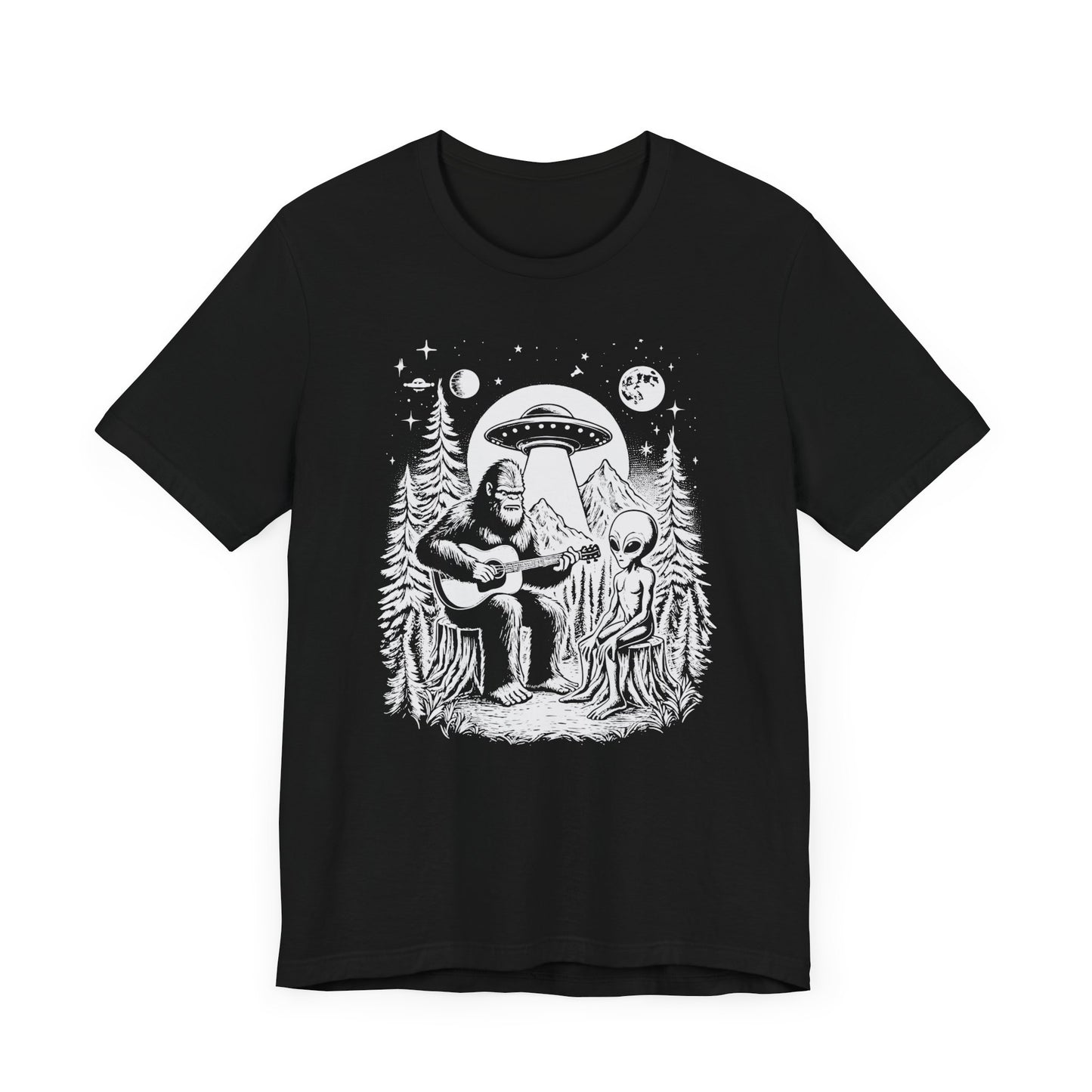 Bigfoot Singing to Alien T-Shirt