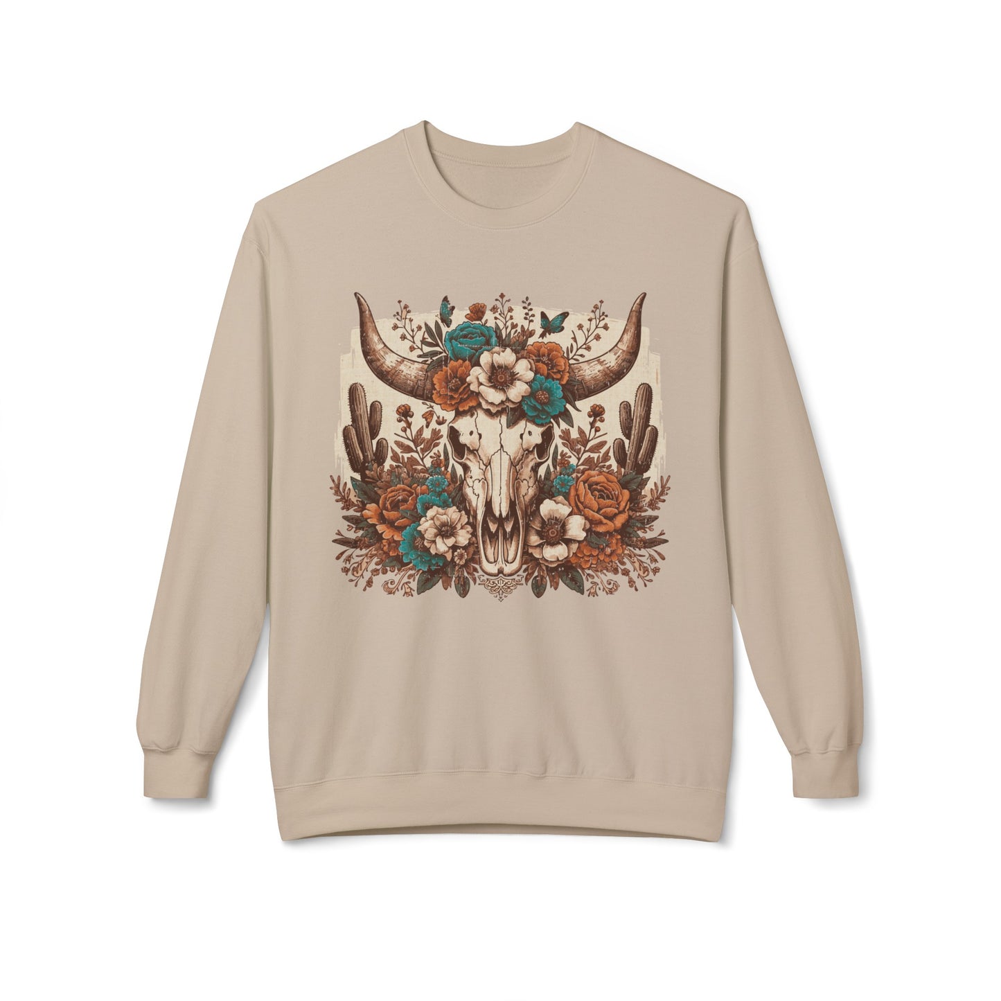 Western Desert Cow Skull Sweatshirt - Chill Core Clothing