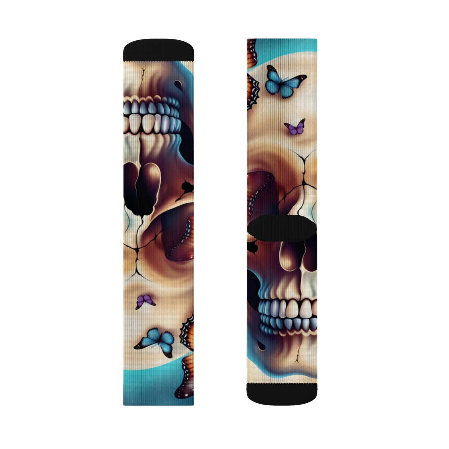 Skull with Butterflies Socks - Chill Core Clothing