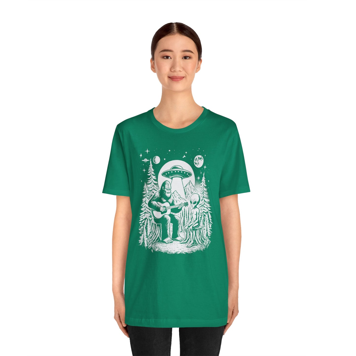 Bigfoot Singing to Alien T-Shirt