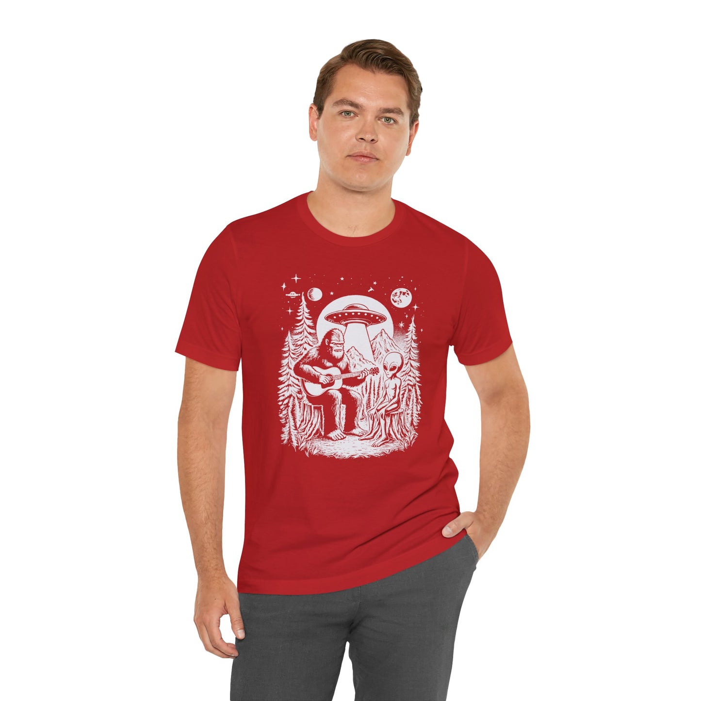 Bigfoot Singing to Alien T-Shirt