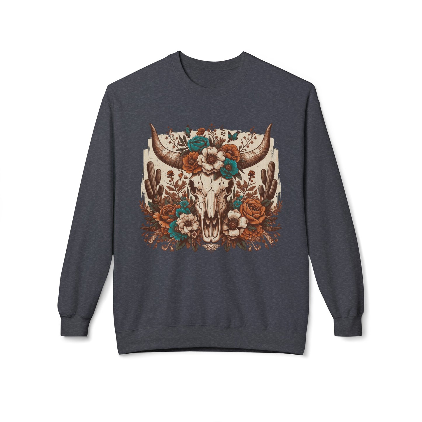 Western Desert Cow Skull Sweatshirt - Chill Core Clothing