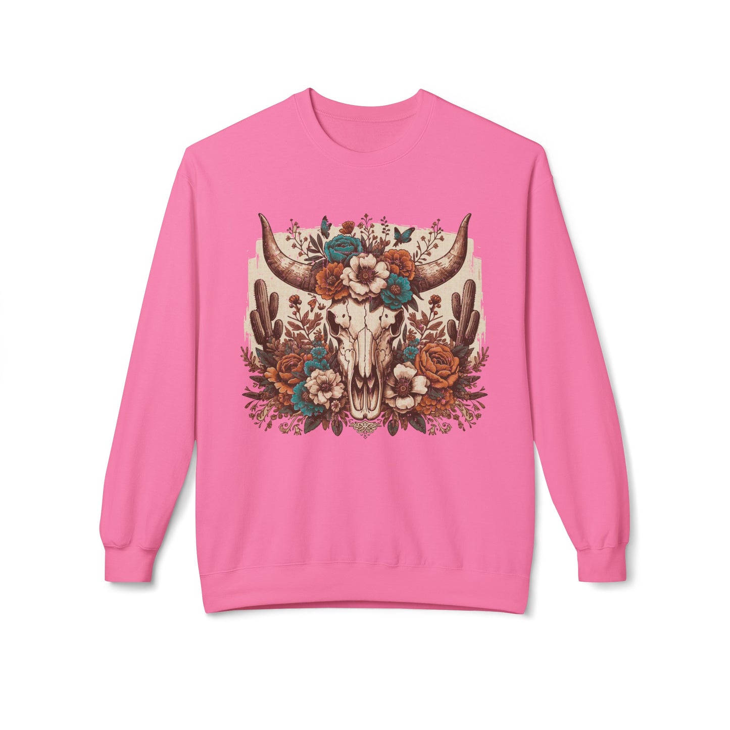 Western Desert Cow Skull Sweatshirt - Chill Core Clothing