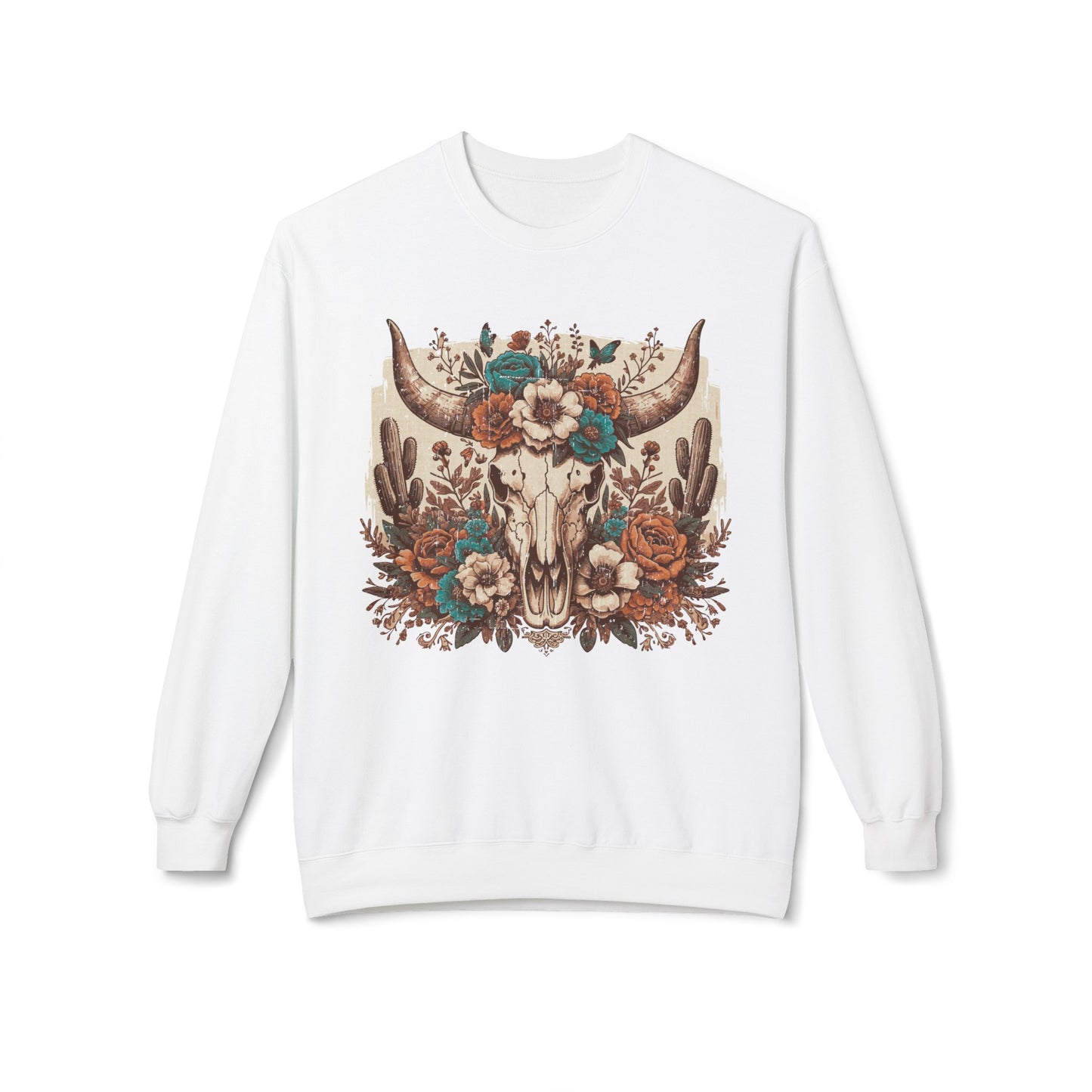 Western Desert Cow Skull Sweatshirt - Chill Core Clothing