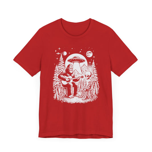 Bigfoot Singing to Alien T-Shirt