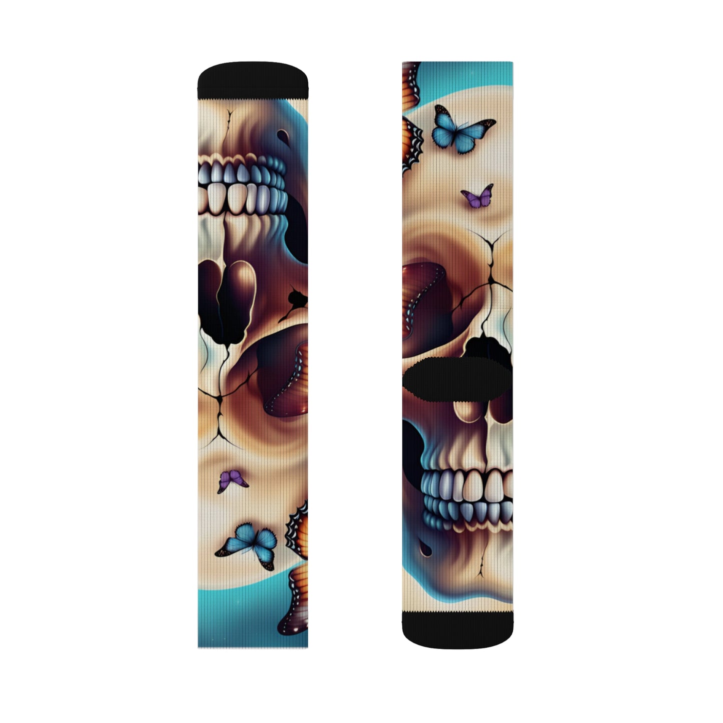 Skull with Butterflies Socks - Chill Core Clothing